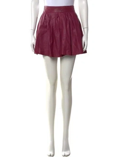 Pre-owned Alice And Olivia Leather Mini Skirt In Purple