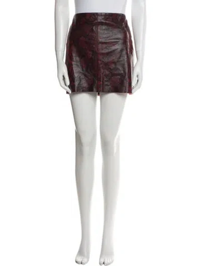 Pre-owned Alice And Olivia Leather Mini Skirt In Red