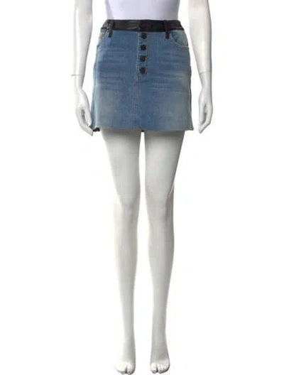 Pre-owned Alice And Olivia Leather Mini Skirt W/ Tags In Multi