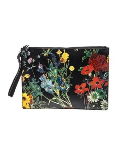 Pre-owned Alice And Olivia Leather Portfolio In Green
