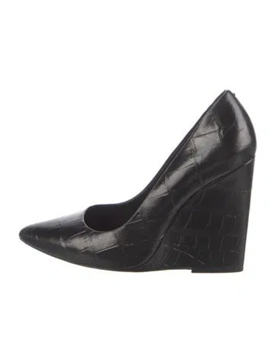 Pre-owned Alice And Olivia Leather Pumps In Black