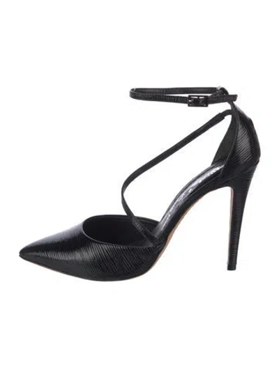 Pre-owned Alice And Olivia Leather Pumps In Black
