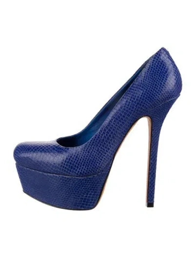 Pre-owned Alice And Olivia Leather Pumps In Blue