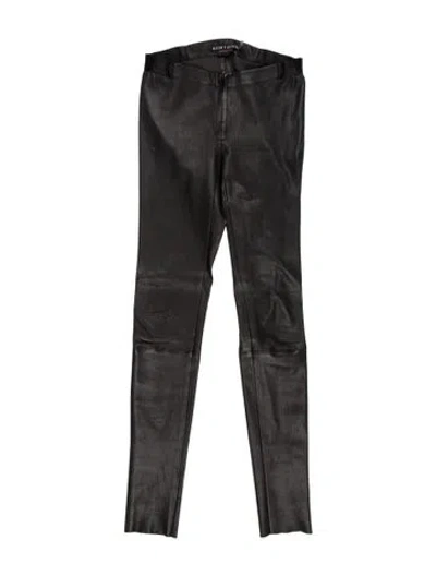 Pre-owned Alice And Olivia Leather Skinny Leg Pants In Black