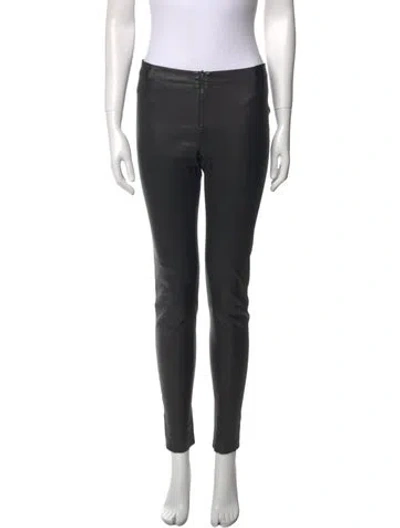 Pre-owned Alice And Olivia Leather Skinny Leg Pants In Black