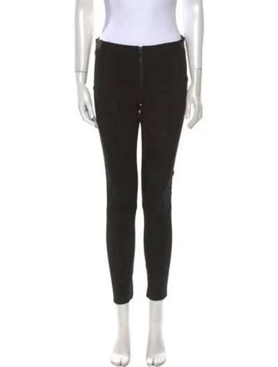 Pre-owned Alice And Olivia Leather Skinny Leg Pants In Black