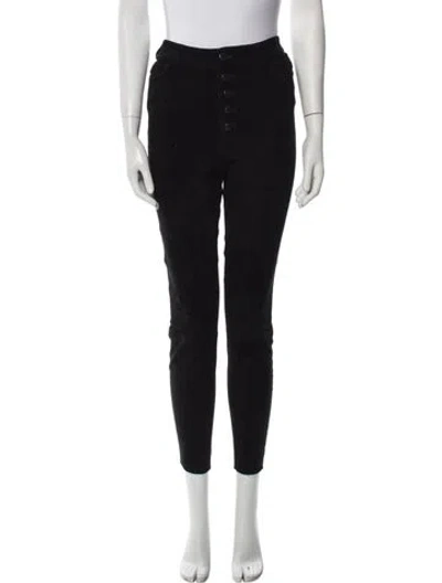 Pre-owned Alice And Olivia Leather Skinny Leg Pants In Black
