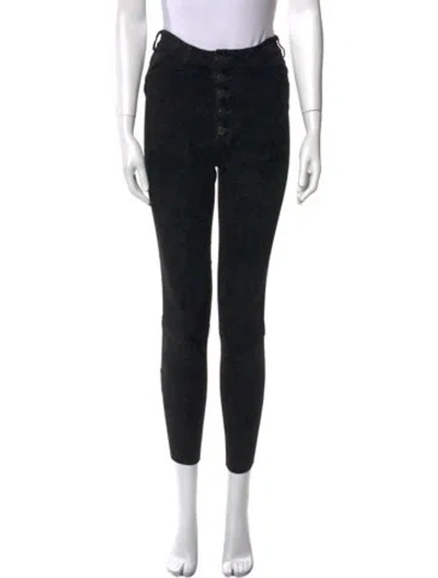 Pre-owned Alice And Olivia Leather Skinny Leg Pants In Black