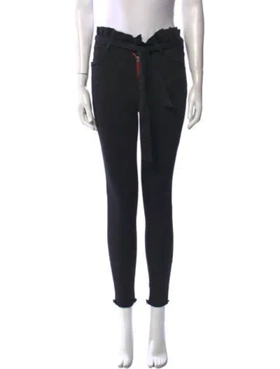 Pre-owned Alice And Olivia Leather Skinny Leg Pants In Black