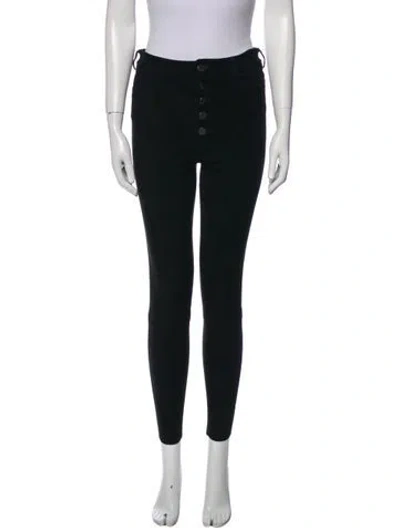 Pre-owned Alice And Olivia Leather Skinny Leg Pants In Black