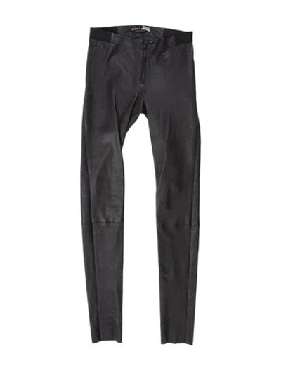 Pre-owned Alice And Olivia Leather Skinny Leg Pants In Black