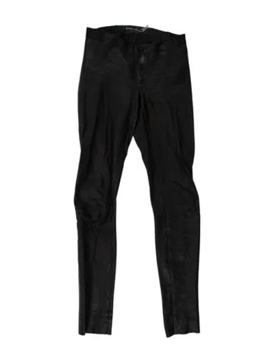 Pre-owned Alice And Olivia Leather Skinny Leg Pants In Black