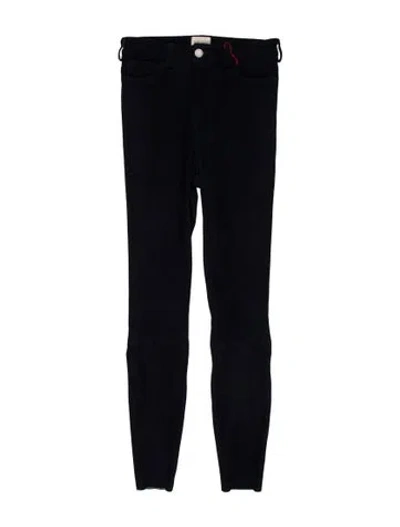 Pre-owned Alice And Olivia Leather Skinny Leg Pants In Blue