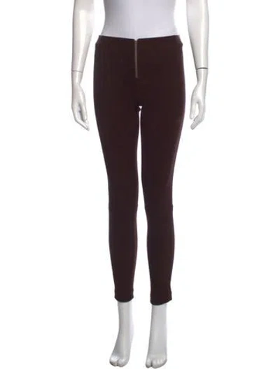 Pre-owned Alice And Olivia Leather Skinny Leg Pants In Brown