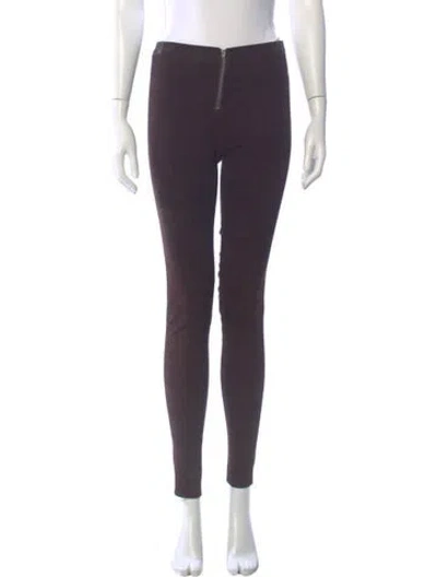 Pre-owned Alice And Olivia Leather Skinny Leg Pants In Purple