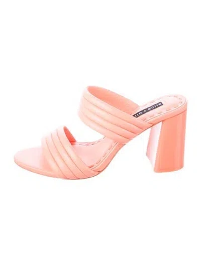 Pre-owned Alice And Olivia Leather Slides In Orange