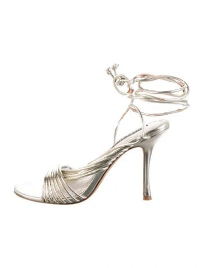 Pre-owned Alice And Olivia Leather Slingback Sandals