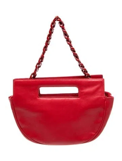 Pre-owned Alice And Olivia Leather Top Handle Bag In Red