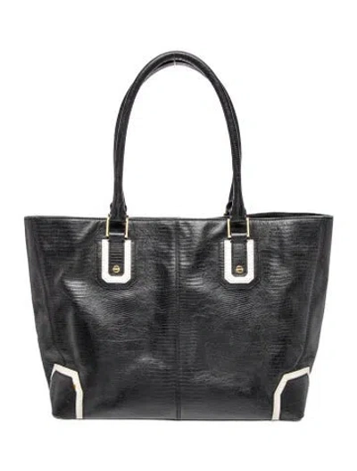 Pre-owned Alice And Olivia Leather Tote In Black