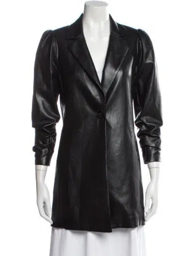 Pre-owned Alice And Olivia Leather Trench Coat In Gray