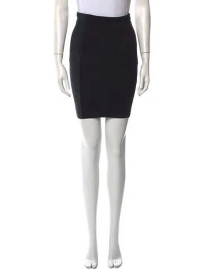 Pre-owned Alice And Olivia Leather Trim Embellishment Mini Skirt In Black
