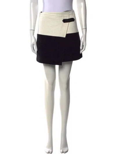 Pre-owned Alice And Olivia Leather Trim Embellishment Mini Skirt In Black
