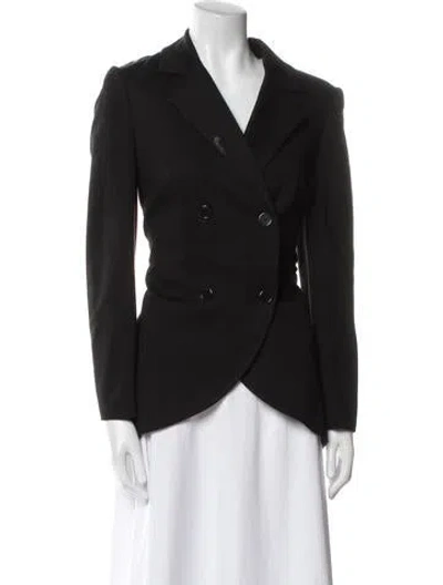 Pre-owned Alice And Olivia Leather Trim Embellishment Pantsuit In Black