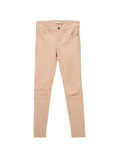 Pre-owned Alice And Olivia Leather Trousers In Pink