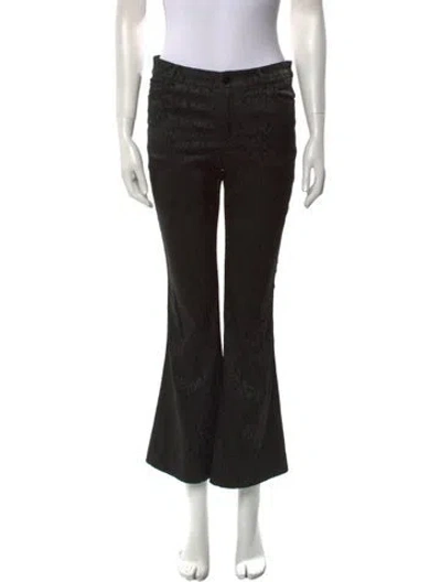 Pre-owned Alice And Olivia Leather Wide Leg Pants In Black