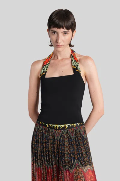 ALICE AND OLIVIA LEE TOPWEAR IN BLACK VISCOSE