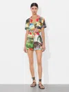 Alice And Olivia Leighton Pajama Romper Island Dreams Multi