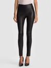 Alice And Olivia Lennox Leather Legging In Black