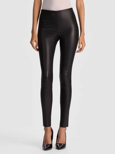 Alice And Olivia Lennox Leather Legging In Black