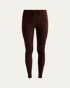 Alice And Olivia Lennox Mid-rise Suede Leggings In Brown