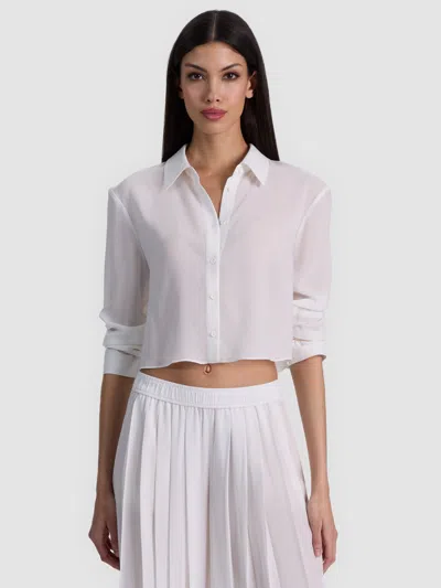 Alice And Olivia Leon Button Down In White