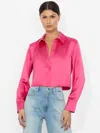 ALICE AND OLIVIA LEON CROPPED BUTTON DOWN