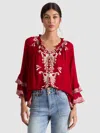 Alice And Olivia Leonora Tunic Top In Red