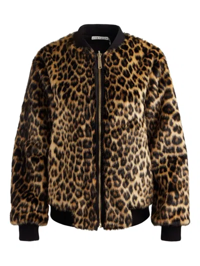 ALICE AND OLIVIA LEOPARD-PRINT BOMBER JACKET