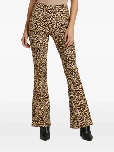 Pre-owned Alice And Olivia Leopard-print Flared Trousers In Neutrals
