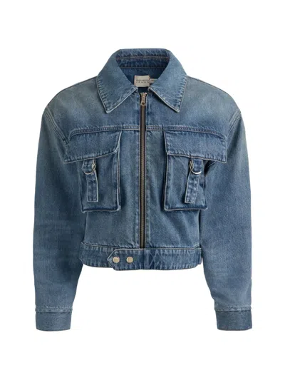 Alice And Olivia Leroy Denim Jacket In Blue