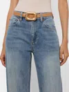 Alice And Olivia Letty Buckle Belt In Burgundy