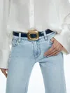 Alice And Olivia Letty Buckle Belt In Indigo