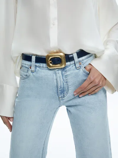 Alice And Olivia Letty Buckle Belt In Blue