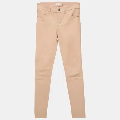 Alice And Olivia Light Pink Leather Paneled Pants In Neutral