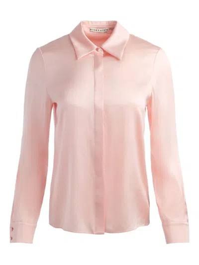 Alice And Olivia Alice + Olivia Willa Silk Shirt In Pink