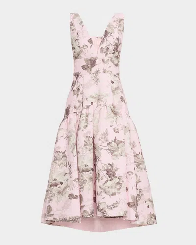 ALICE AND OLIVIA LILA STRUCTURED MIDI DRESS