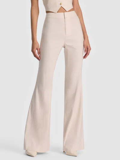Alice And Olivia Linden Linen Bootcut Trouser In Brown