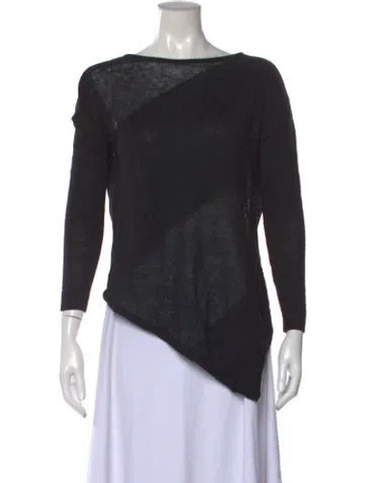 Pre-owned Alice And Olivia Linen Asymmetrical Sweater In Black