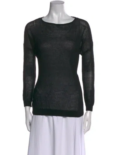 Pre-owned Alice And Olivia Linen Bateau Neckline Top In Green
