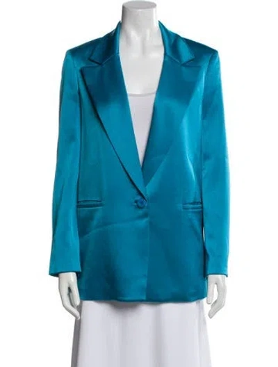 Pre-owned Alice And Olivia Linen Blazer In Blue